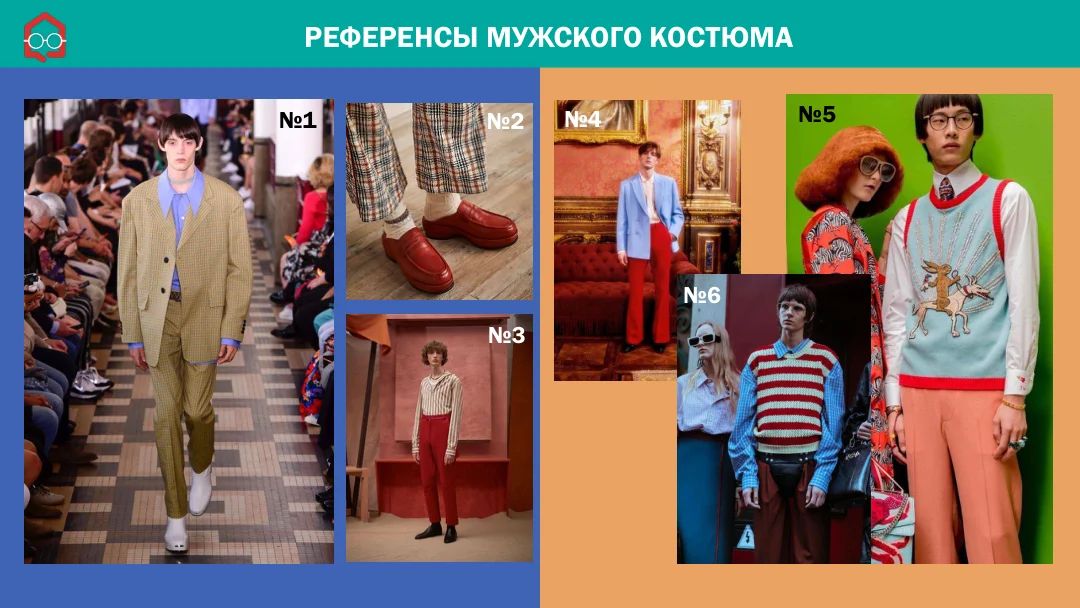 Слайд — референсы мужских костюмов
